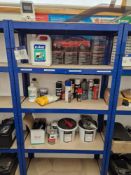 Contents to One bay of Racking, including Hydraulic Fluids, Surface Cleaner, Oil Seal, Anti Cease