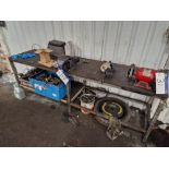 Steel Workbench, Approx. 2.5m x 0.6m and 6" Vice Please read the following important notes:- ***