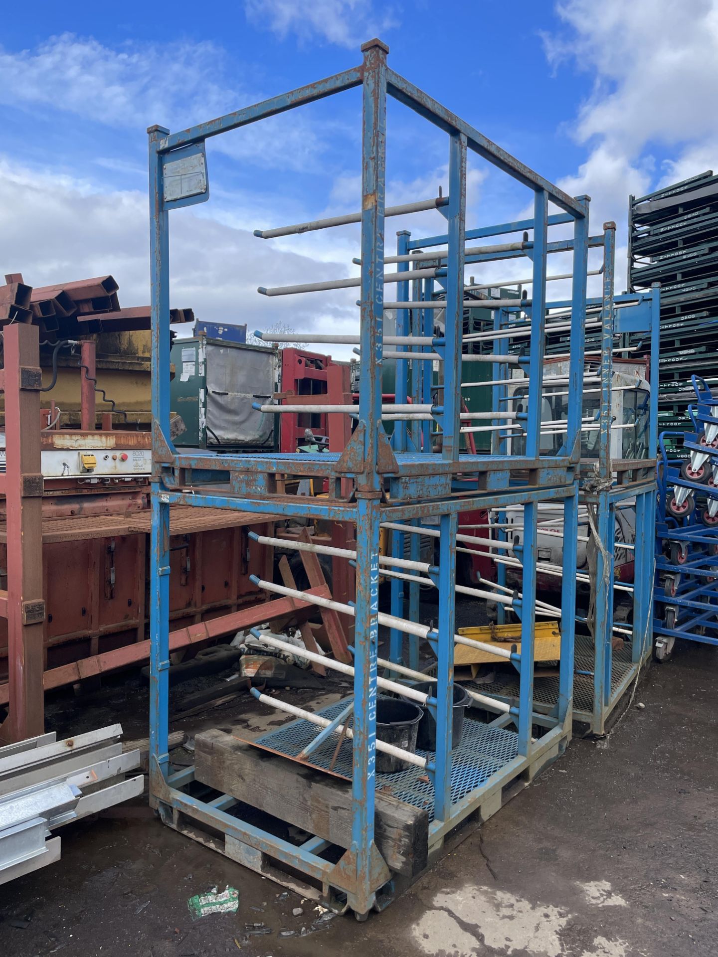 Two Steel Stillages, each approx. 1.9m x 1.2m (Contractors take out charge - £10) Please read the
