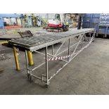 Mobile Gravity Roller Conveyor Table, approx. 6.5m long x 600mm wide on rolls (Contractors take