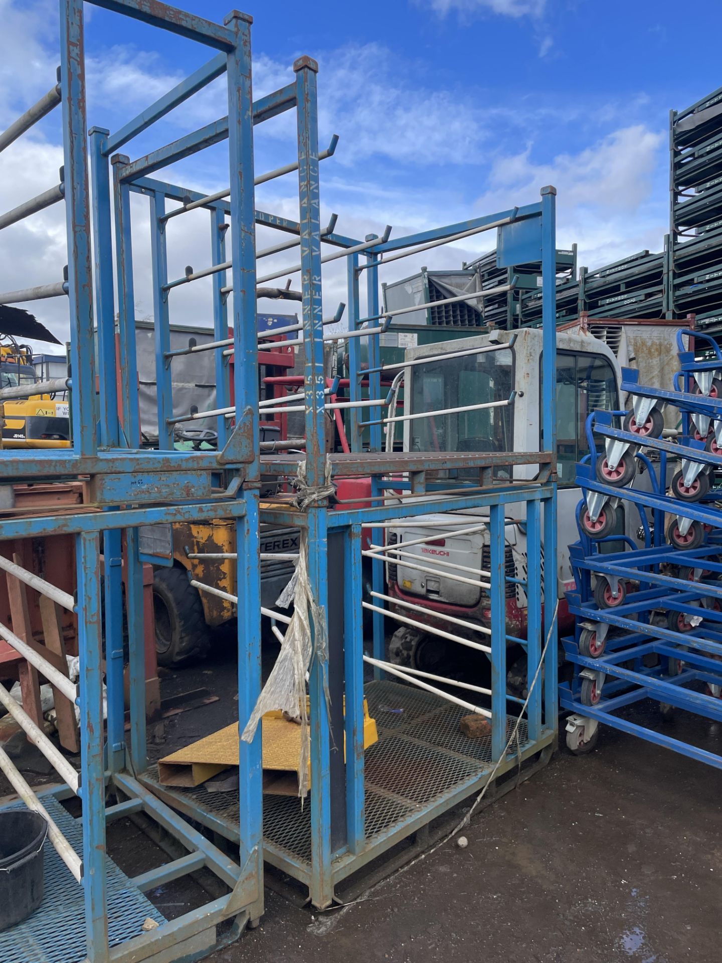 Two Steel Stillages, each approx. 1.7m x 1.2m (Contractors take out charge - £10) Please read the