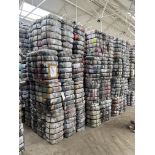 APPROX 214 BALES (9630KG) RECYCLABLE WASTE TEXTILES, Understood to comprise: 10 bales x 45kg Adult