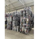 APPROX 215 BALES (9675KG) RECYCLABLE WASTE TEXTILES, Understood to comprise: Nine bales x 45kg Adult