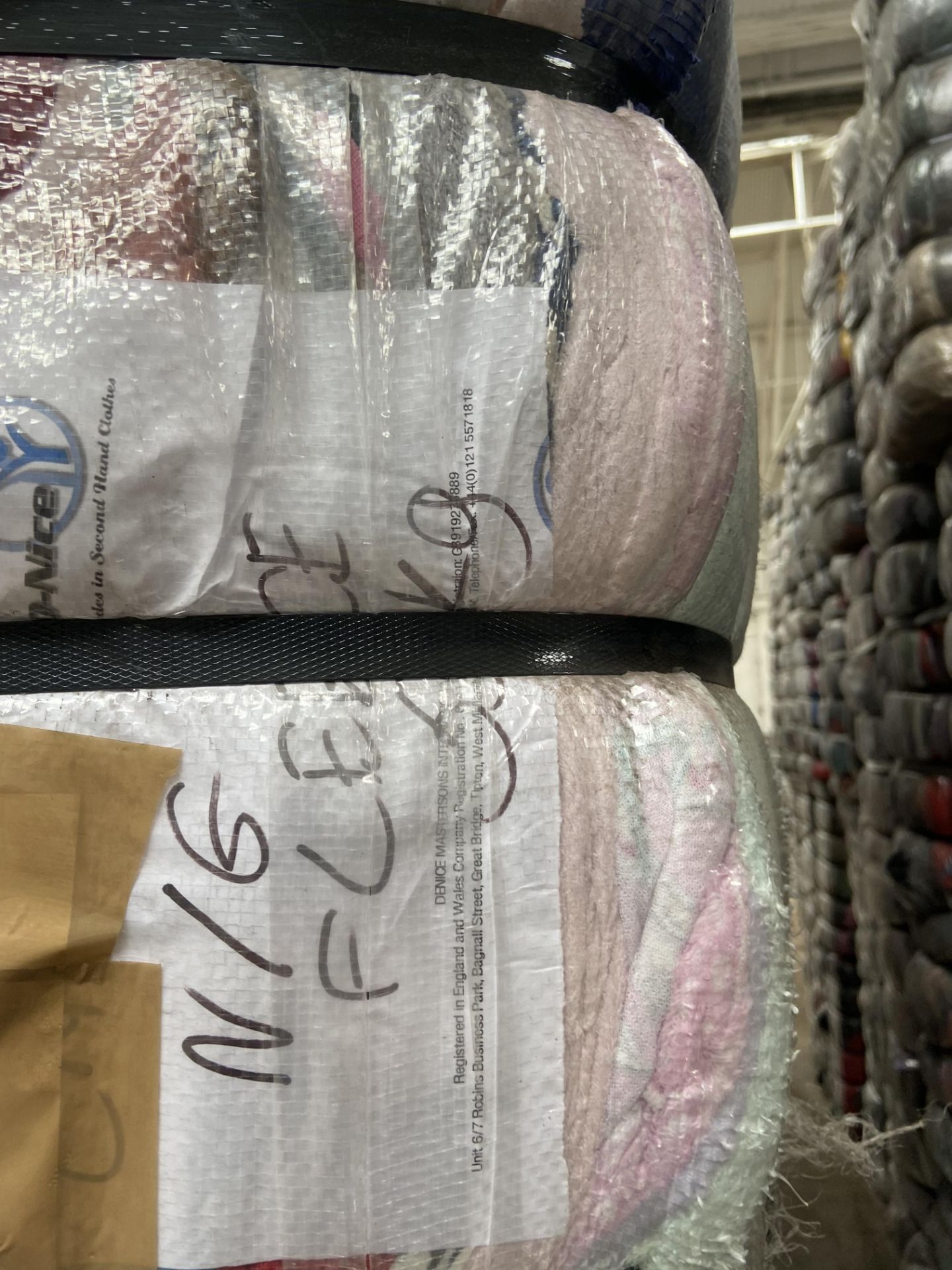 APPROX 224 BALES (10,080KG) RECYCLABLE WASTE TEXTILES, Understood to comprise: Two bales x 45kg - Image 3 of 9