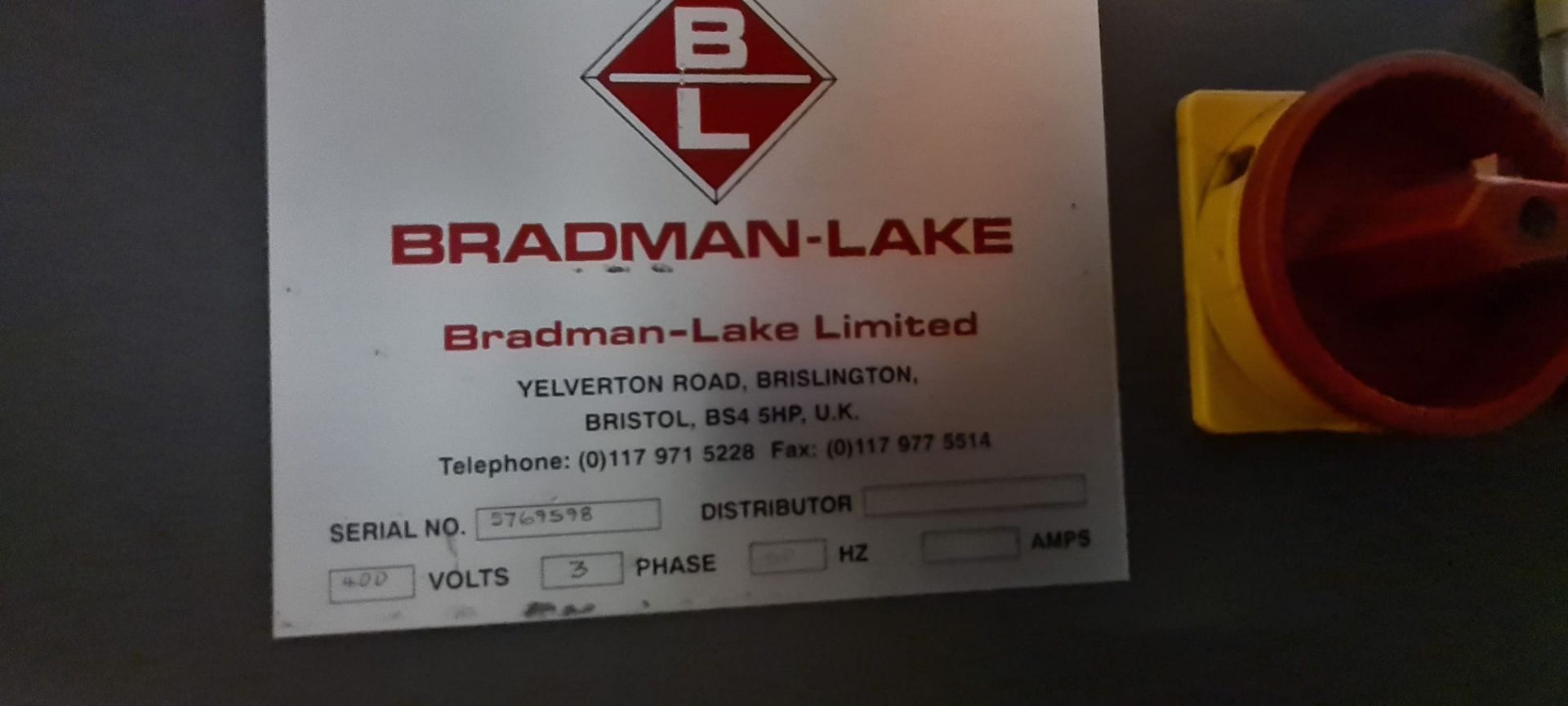 Bradman-Lake automatic End Load Cartoner, serial no. 5769578, with conveyor fitted pushers to push - Image 4 of 4