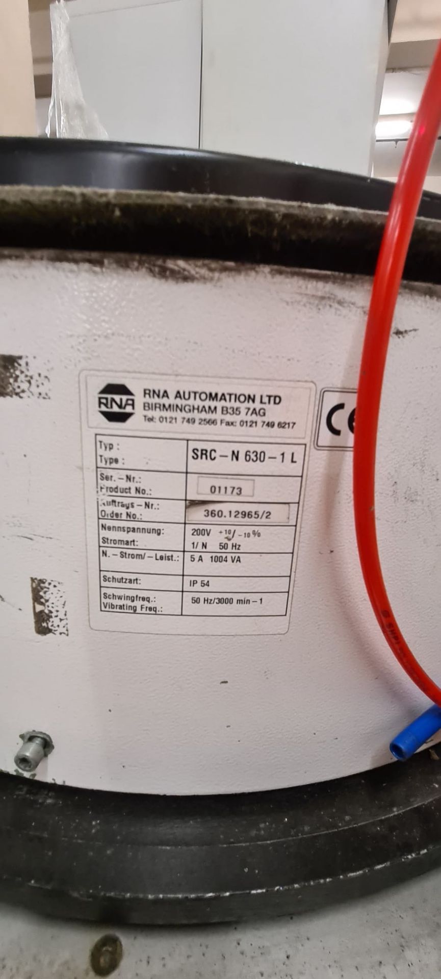 Two RNA Automation SRC-N630 Bowl Feeders, serial nos. 01173 and 10347, 200V, Buyers responsibility - Image 7 of 7
