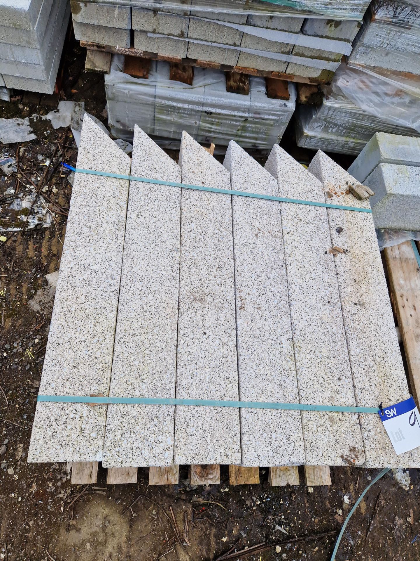 One Pallet of Angled Stone Blocks, Approx. 900x250x140mm Please read the following important notes:- - Image 2 of 2
