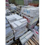 Seven Pallets of Modal Textured Light Granite Coloured Blocks, Approx. 300x200x80mm Please read