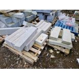 Three Pallets of Various Stone Blocks, Curved Blocks and Angled Blocks Please read the following