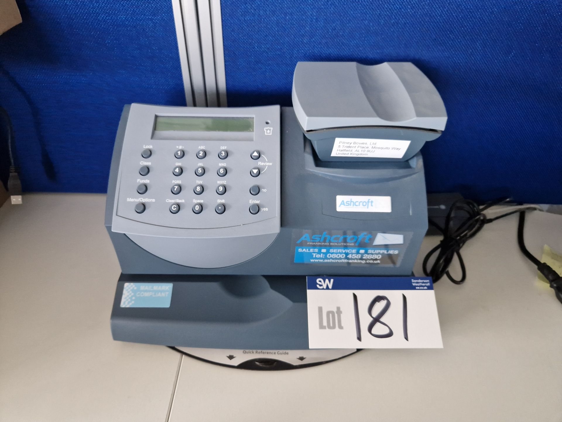 Pitney Bowes K700 Postal Franking Machine Please read the following important notes:- ***Overseas
