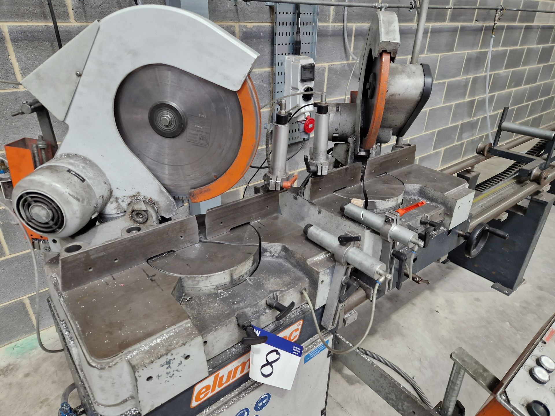 elumatec DG79+E11 Double Head Mitre Saw, S/N. 0799136342, Year of Manufacture 2013 Please read the - Image 3 of 4