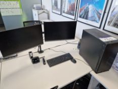 Unbranded Desktop PC, Two Samsung Monitors, Keyboard and Mouse (Hard Drive Wiped) Please read the