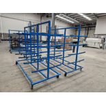 Two 4 Tier Double Sided Mobile Profile/Stock Racks, Approx. 2.8m x 1.2m x 2.2m Please read the