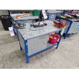 Steel Framed Workbench with 11" Vice, Approx. 1.2m x 0.6m x 0.85m Please read the following