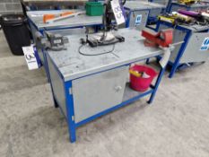 Steel Framed Workbench with 11" Vice, Approx. 1.2m x 0.6m x 0.85m Please read the following