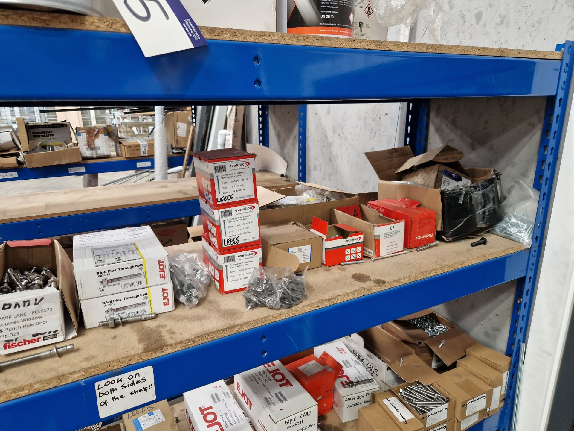 Fixtures and Fittings Contents to One Bay of Racking, including Nuts, Bolts, Rivets, Screws, etc - Image 7 of 7