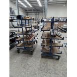 Two 5 Tier Double Sided Mobile Stock Racks, Approx. 1.2m x 0.85m x 1.7m Please read the following