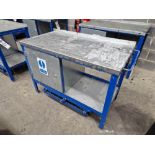 Mobile Steel Framed Workbench, Approx. 1.2m x 0.6m x 0.85m Please read the following important