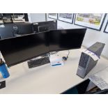 Dell OptiPlex 7010 Desktop PC, Two Lenovo Monitors, Keyboard and Mouse (Hard Drive Wiped) Please