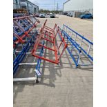 Three Steel Framed Stillages, Approx. 6m x 0.75m Please read the following important notes:- ***