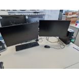 Dell OptiPlex 7080 Core i7 Desktop PC, Two ViewSonic Monitors, Keyboard and Mouse (Hard Drive Wiped)
