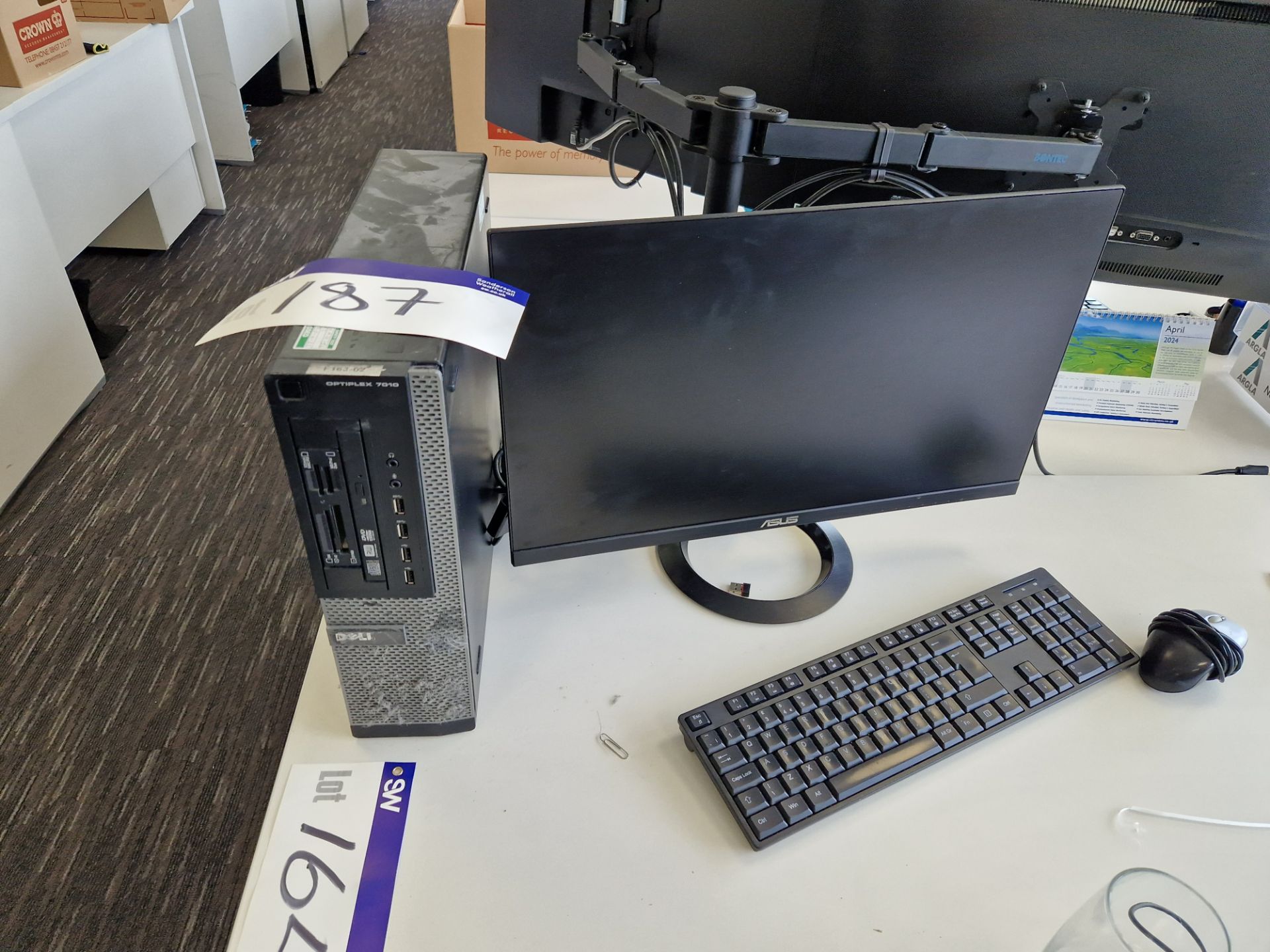Dell OptiPlex 7010 Desktop PC, Asus Monitor, Keyboard and Mouse (Hard Drive Wiped) Please read the
