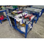 Mobile Steel Framed Workbench, Approx. 1.2m x 0.6m x 0.85m Please read the following important