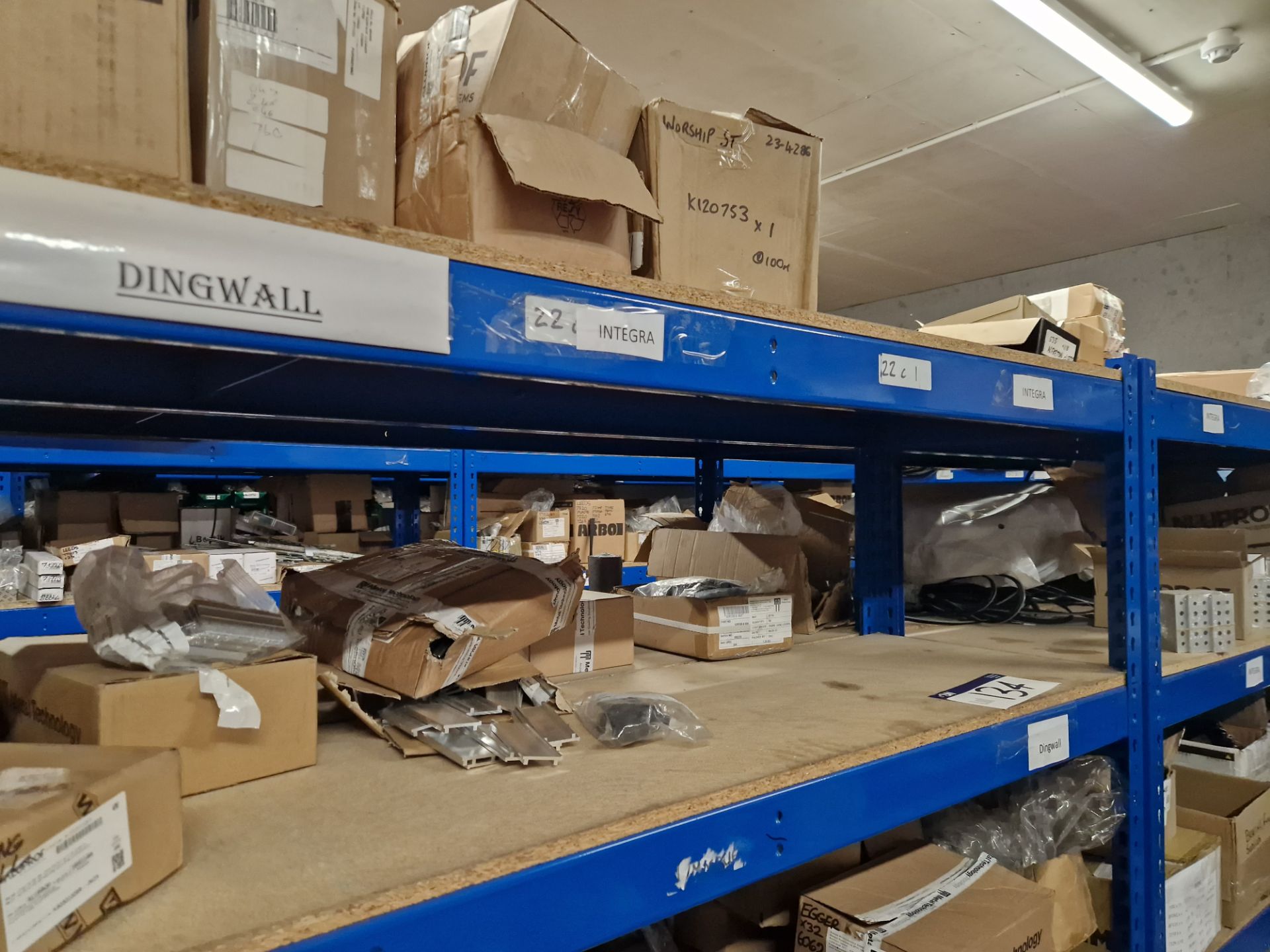 Contents to Four Bays of Shelving, including Rubber Gaskets, Aluminium Profile, End Caps, Screws, - Image 5 of 16