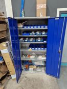 Double Door Metal Cabinet and Contents, including Drill Bits, Grinding Discs, etc Please read the