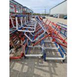Four Steel Framed Stillages, Approx. 6m x 0.75m Please read the following important notes:- ***