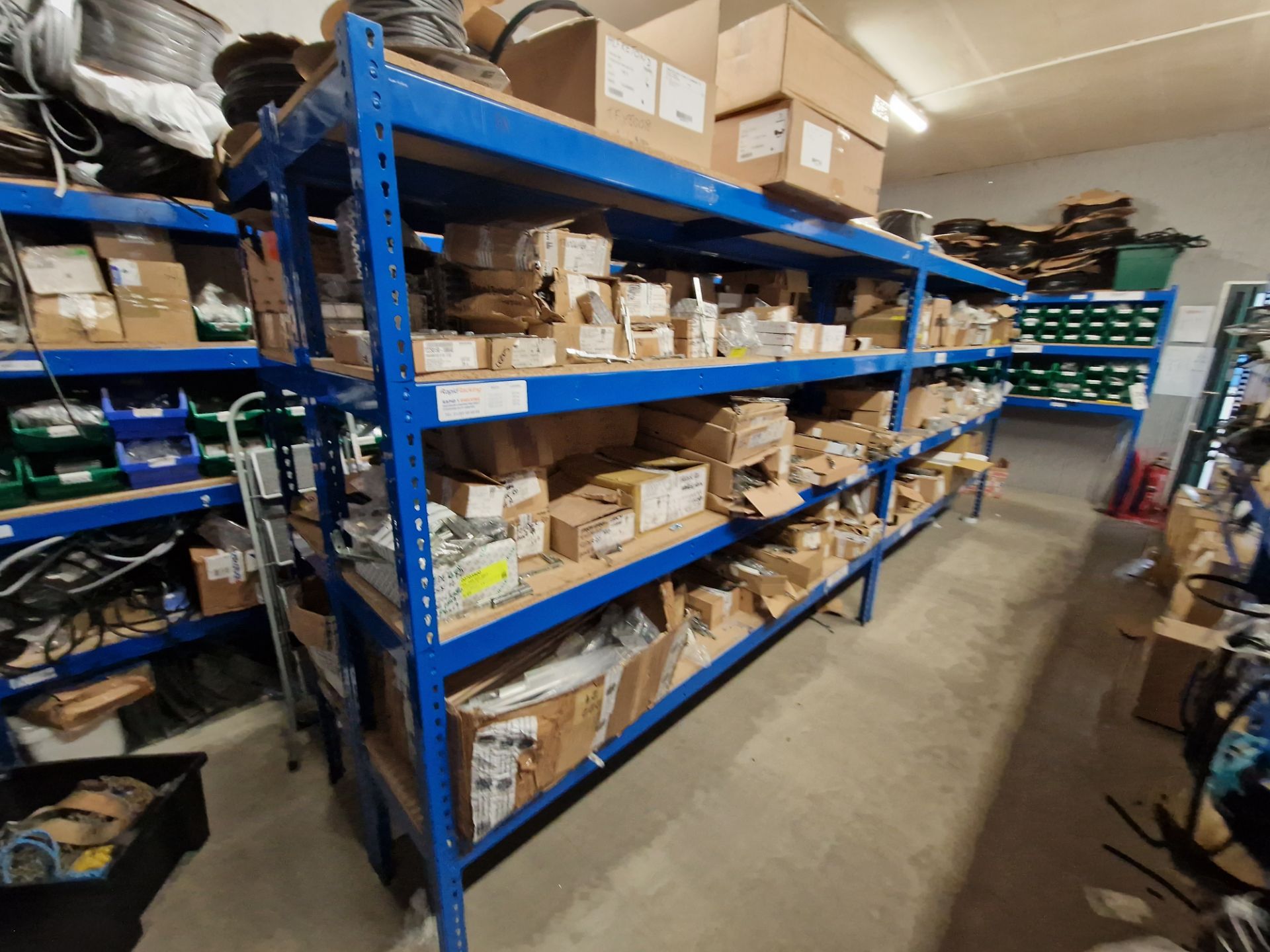 Contents to Four Bays of Shelving, including Rubber Gaskets, Aluminium Profile, End Caps, Screws,