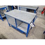 Mobile Steel Framed Workbench, Approx. 1.2m x 0.6m x 0.85m Please read the following important