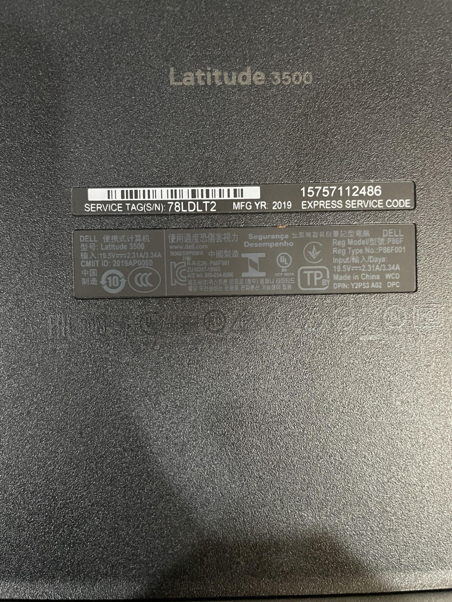 Dell Latitude 3500 Core i5 8th Gen Laptop (Hard Drive Wiped) Please read the following important - Image 2 of 2