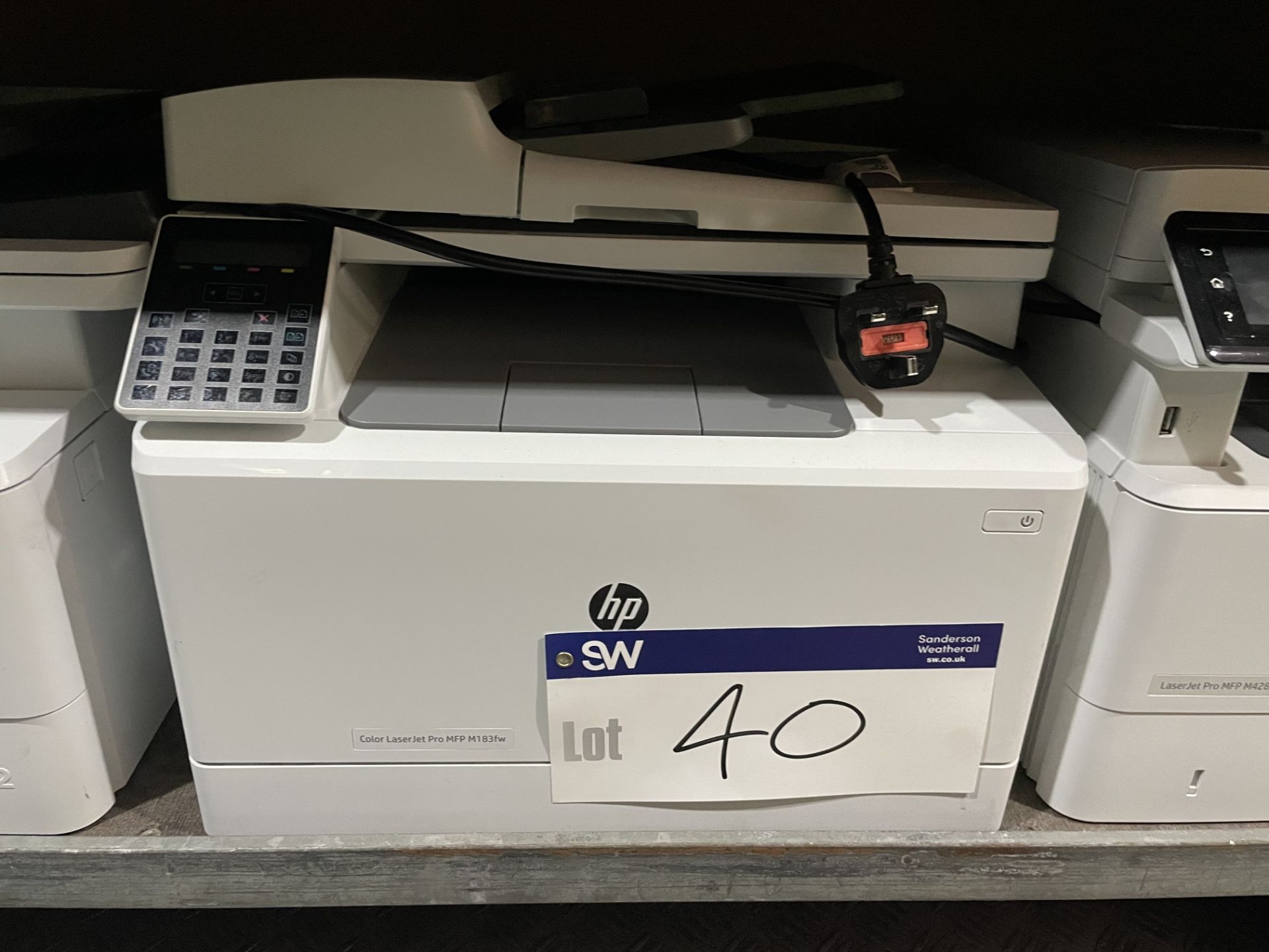 Two HP LaserJet Pro MFP M428fdw and One HP LaserJet Pro MFP M183fw Multifunction Printers Please - Image 2 of 7