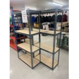Garage Racking, four levels, five bays, approx. 1820mm high x 900mm long x 400mm wide (vendors