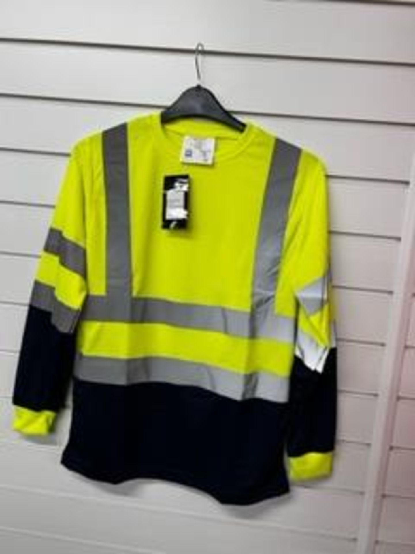 210 x Yellow and Navy Long Sleeve Hi Vis Tops (vendors comments – new), Size - S x 15, M x 40, XXL x - Image 3 of 3