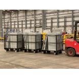 Industrial Warehouse Black Picking Cages, with two swivelling wheels, brakes and two straight