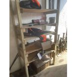 Pneumatic Hand Tool, with assorted drills and equipment on timber rack Please read the following