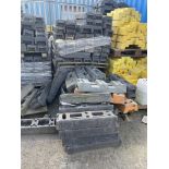 Rubber Feet Fencing Blocks, mainly on pallets and on floor in one line Please read the following