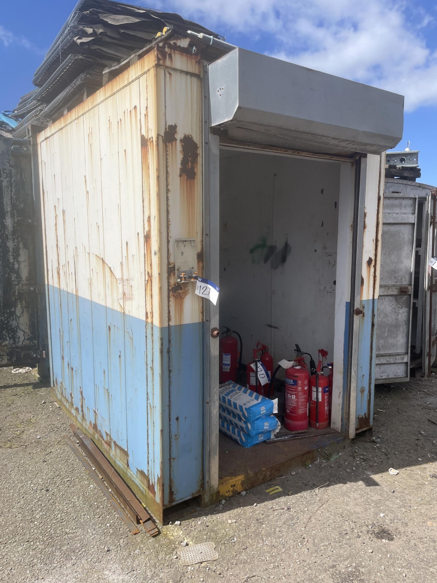 Steel Container, with roller shutter door at either end, (excluding contents) Please read the