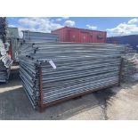 Approx. 42 Galvanised Steel Fencing Panels, each 2.4m wide, with steel stillage Please read the