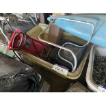 Plastic Mortar Tub, with contents including space heater and chair Please read the following