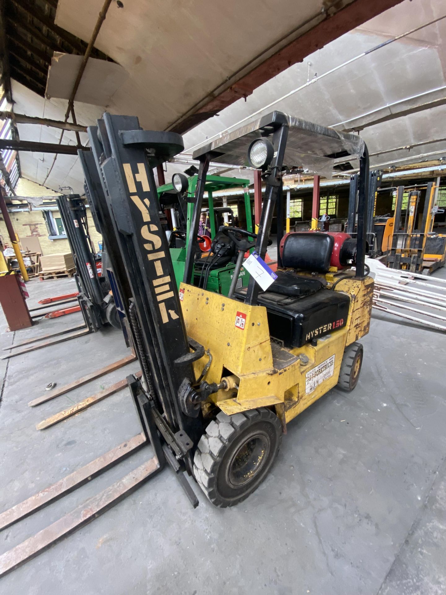 Hyster H1.50XL 1525kg cap. LPG Fork Lift Truck, serial no. C001B11623M, year of manufacture 1991,