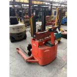 Lansing Linde L 16 AS 1600kg cap. Electric Pedestrian Operated Fork Lift Truck, serial no.