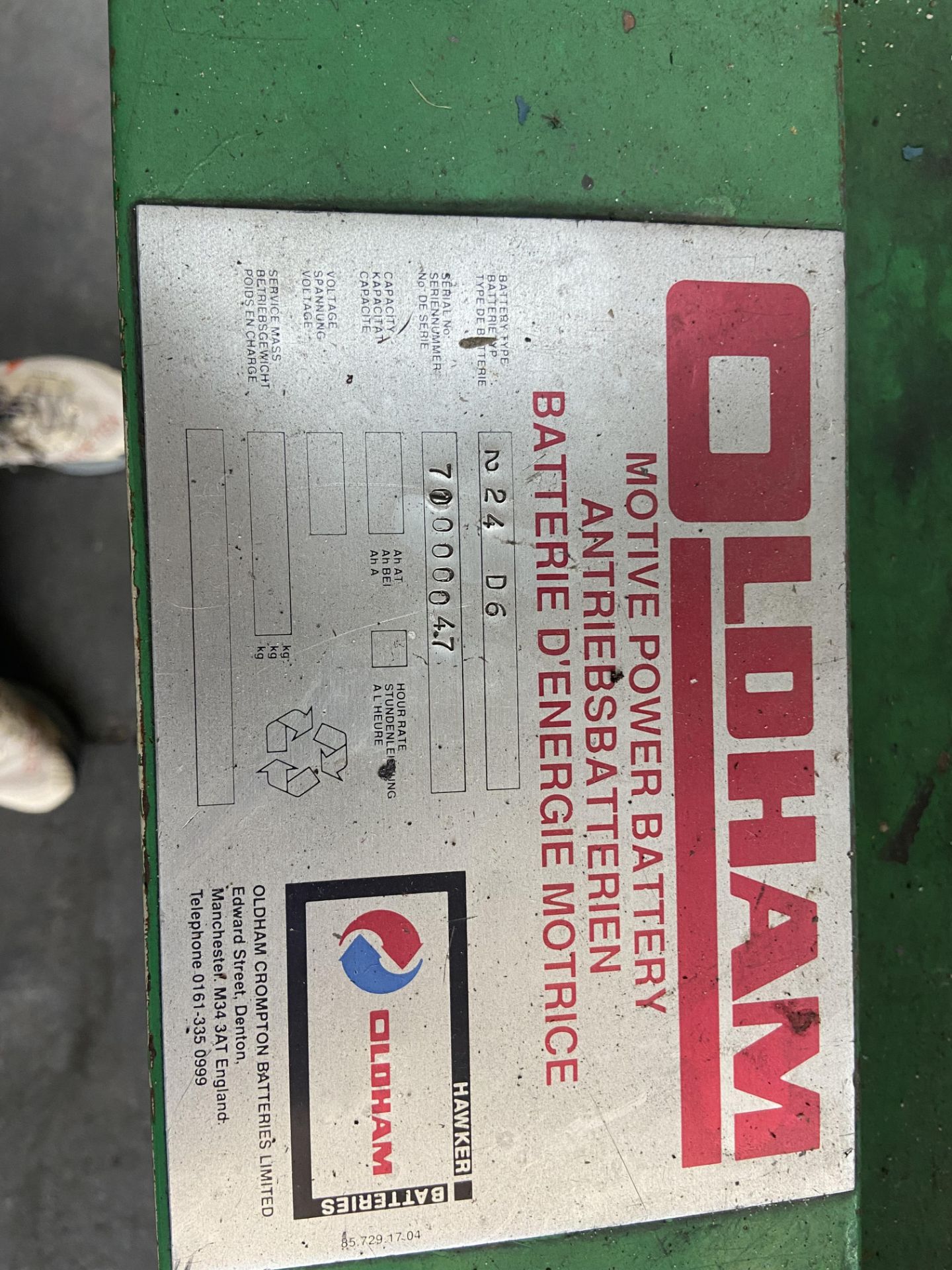 Datsun CEB01 1350kg cap. Electric Fork Lift Truck, serial no. CB01-000184, indicated hours 2112.9 ( - Image 6 of 10