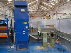 Greif Twin Wheel Linisher/ Grinder, serial no. 20777, with Nederman Auto M-Z Freestanding Dust