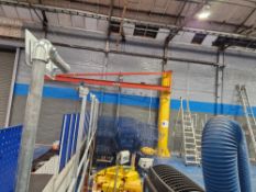 Free Standing Jib Crane, SWL 500kg, Yale electric chain block Please read the following important