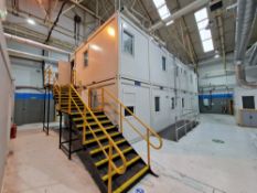 T F Jackson Accommodation 12 Section Temperature Controlled Modular Office Cabins, forming two