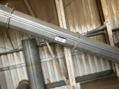 Galvanised Steel Cased 300mm dia. Inclined Screw Conveyor, approx. 11.7m long, with electric motor