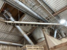 Frulmac Belt Conveyor, approx. 5m centres long, with a geared electric motor drive (please note this